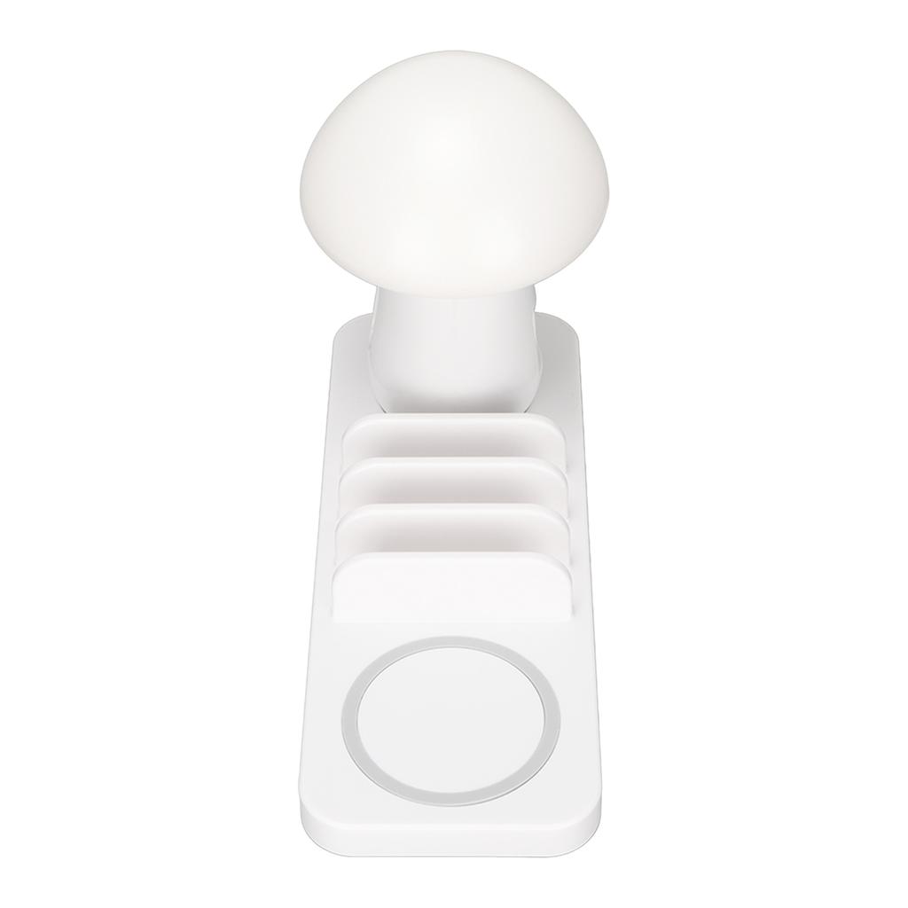 Wireless Charging Stand 10W USB Fast Charge Mushroom Night Light Multiport Wireless Phone Charger