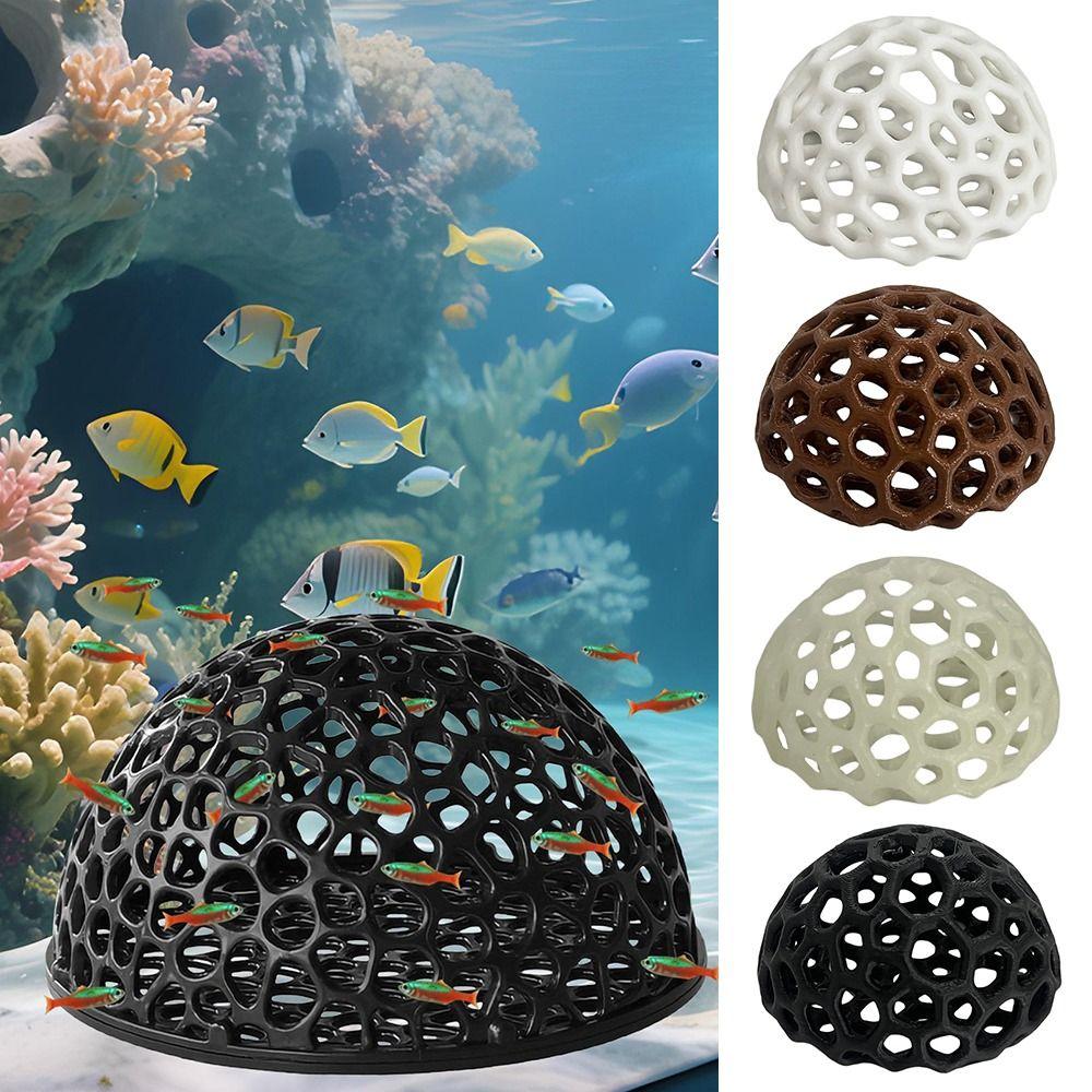 Plastik Karides Üretim Mağarası Işıklı Küçük Balık Mağarası Akvaryum Tankı Mağarası Balık Tankı Dekorasyonu