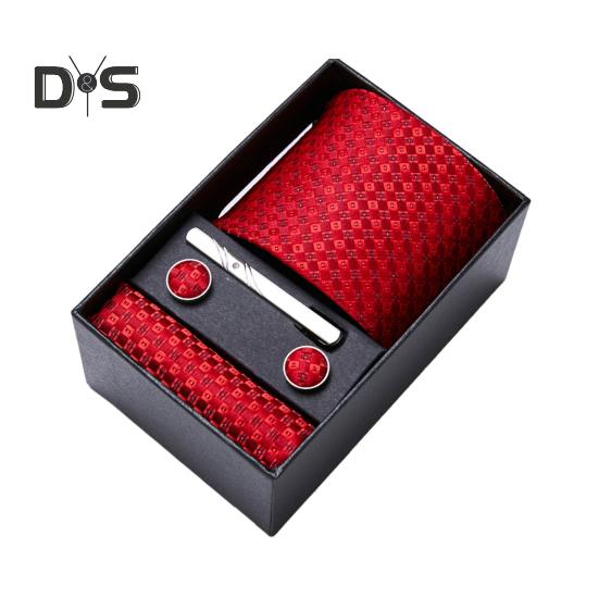 

5 шт./компл. шелковый галстук костюм комплект яркий цветной зажим для воротника карманный платок запонки комплект деловой свадебный наряд формальные аксессуары D