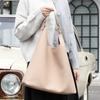 IELGY Korean version of simple lychee pattern handbag, casual pu leather mother bag, fashionable large-capacity shoulder women's bag