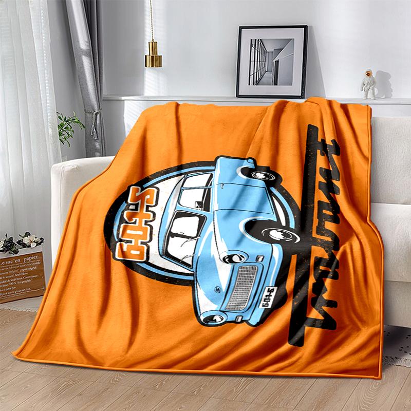 Trabant 601 Flannel Blanket Soft Warm All-Season Throw, Design for Camping, Car Travel, Hiking Sofa, Bed, Office Perfect Gift for Parties