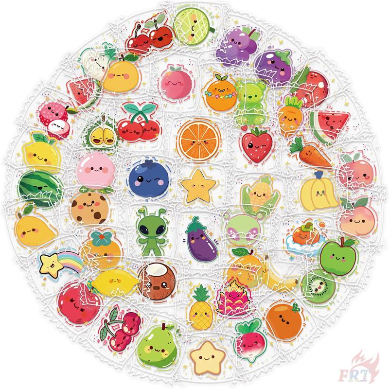 50Pcs/Set Wrapped Candy. Fruit Emoji PET Stickers Waterproof DIY Fashion Doodle Decals Stickers