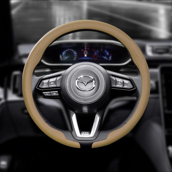 8DNappa leather Car Steering Wheel Cover For Mazda CX-30 CX30 2024 Non-Slip Washable Auto Accessories