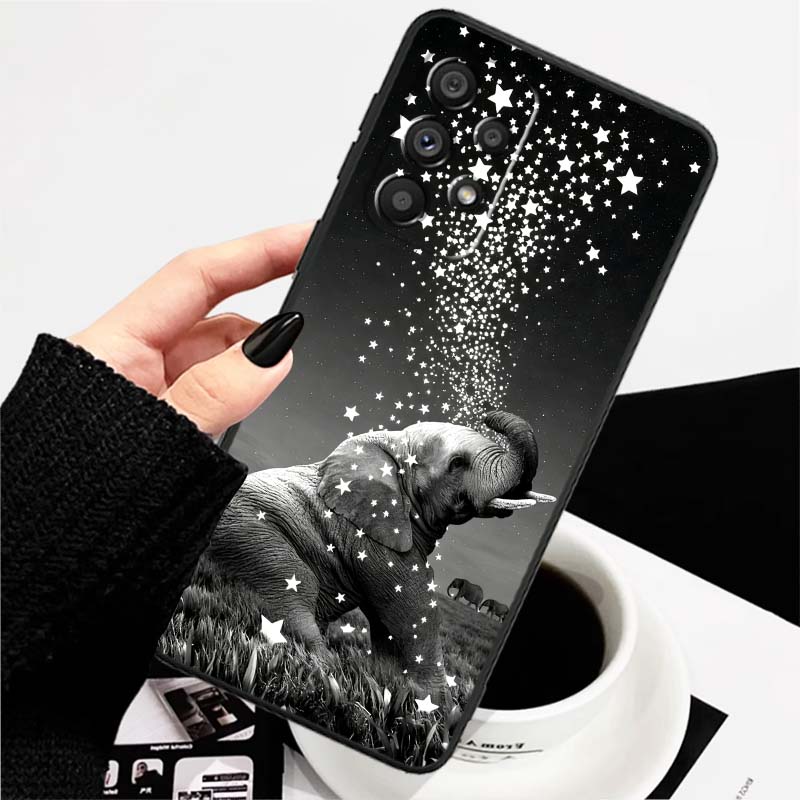 Cartoon Anime Tiere Handyhülle Für Samsung A73 A72 A71 A55 A54 A53 A52 A51 A13 A22 A16 A15 A12 A14 A26 A07 5G Schwarz