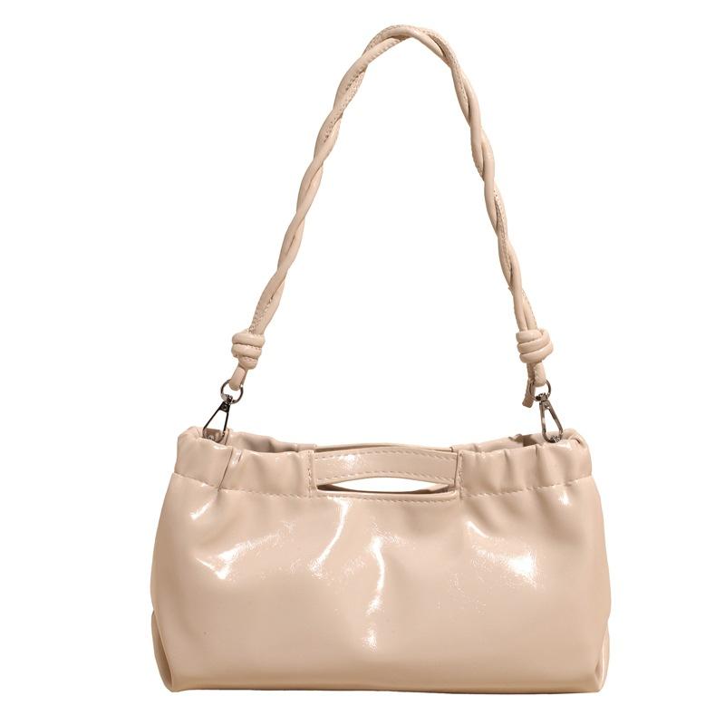 

Новая Модная и Повседневная Портативная Сумка через Плечо Большой Вместимости Женская Плиссированная Однотонная Универсальная Сумка Под Мышку белый