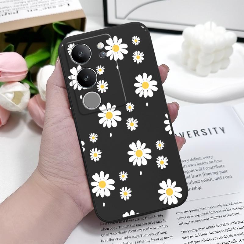 Daisy Petals Phone Case For VIVO V50 V40 V30 V29 V29E V27 V27E V25 V25E V23 V23E V21 V20 Y20 Y12 Y21 Y22 Y50 Y35 Y76 Pro 4G 5G