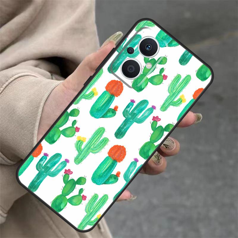 Plant Cactus Case For OPPO Reno 14 10 11 12 13 Pro 11F 12F 13F 14F 7 8 Lite OPPO Find X9 X8 X5 Pro Cover