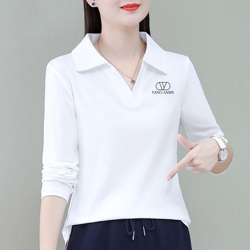 Solid Color Women's Long Sleeve Polo Collar Top - Spring/Autumn Collection