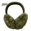 Winter Ear Warmers for Women Women's Muffs, Soft Faux Rabbit Fur Wind Resistant Sports Commuting, Plush Fluffy Cold Weather Outdoor Earmuffs