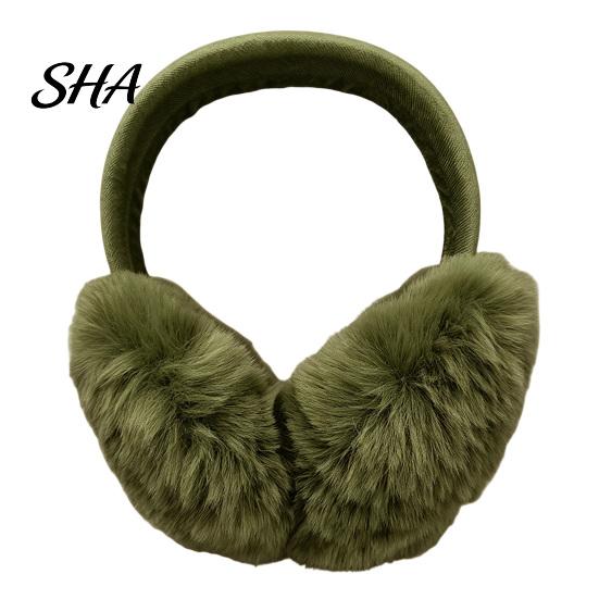 Winter Ear Warmers for Women Women's Muffs, Soft Faux Rabbit Fur Wind Resistant Sports Commuting, Plush Fluffy Cold Weather Outdoor Earmuffs