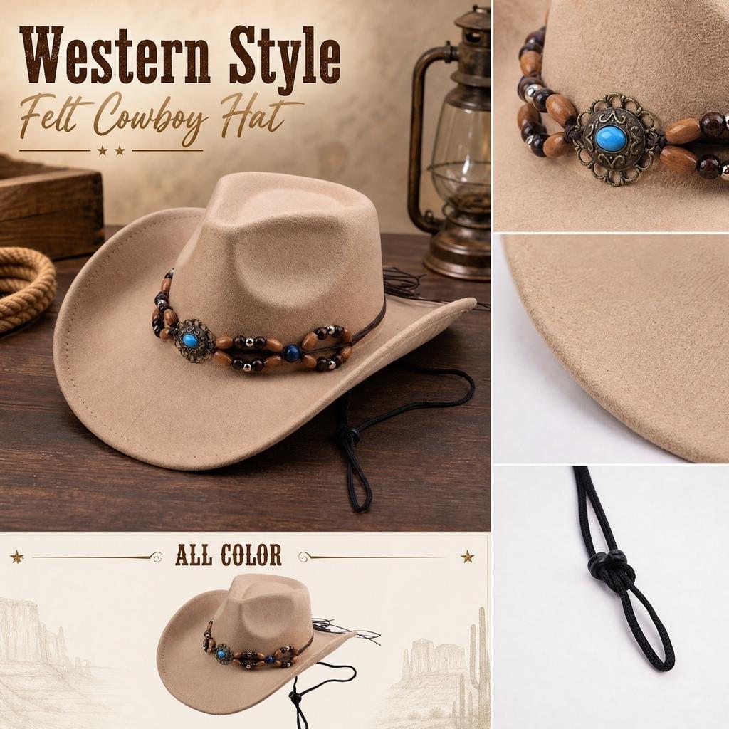 Women's Jazz Hat - Wide Velour Fedora with Two- Beads for Costume