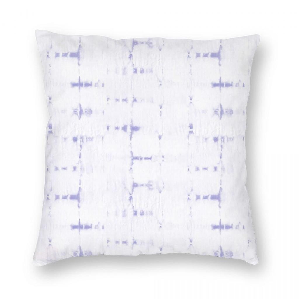 Soft Shibori Lilac White Square Pillowcase Polyester Linen Velvet Pattern Zip Decorative Throw Pillow Case Home Cushion Cover