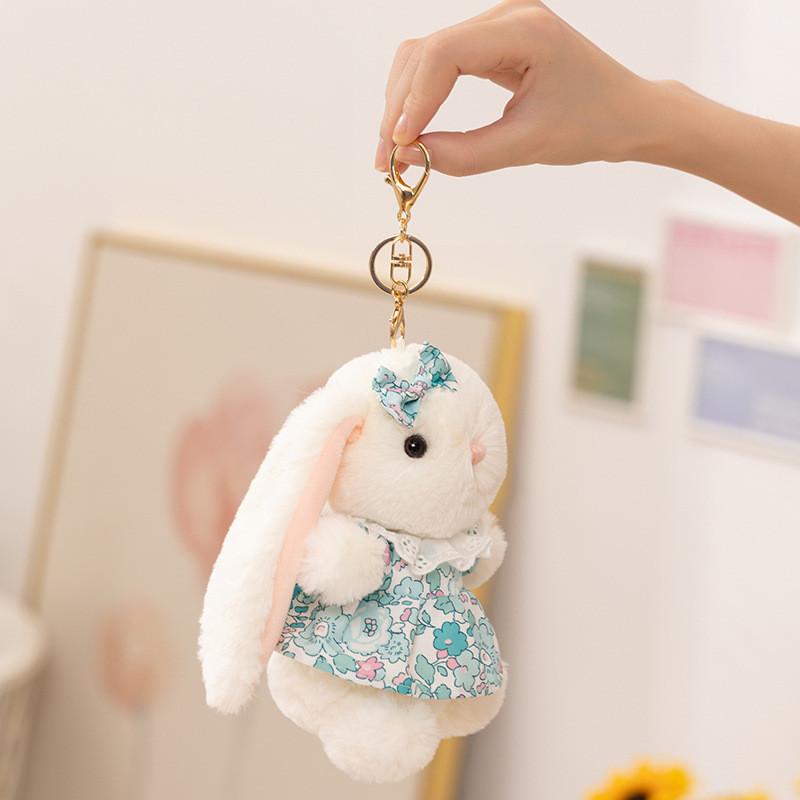 Wear Rabbit Dress Plush Toy Animal Stuffed Doll Bedroom Decoration Gift Kids