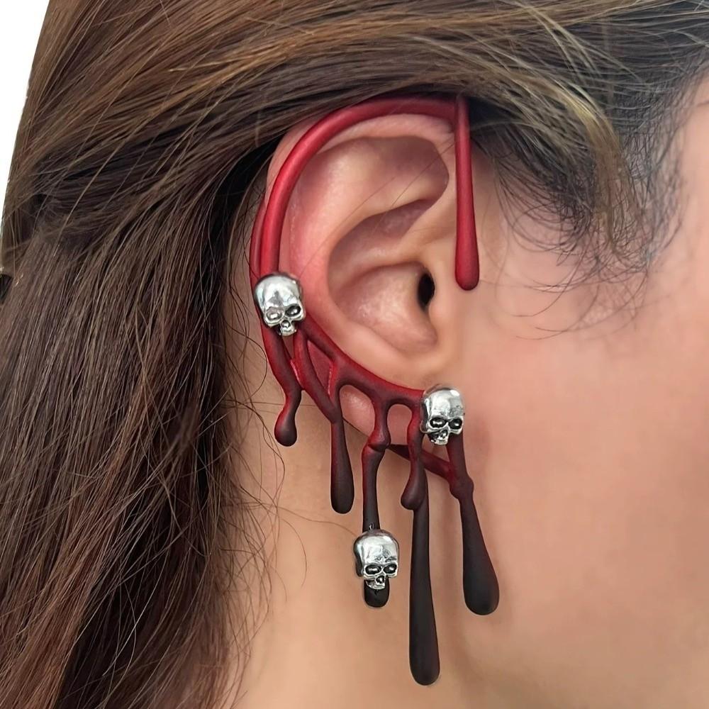 Gothic Exaggeration Lava Earrings Irregular Water Drop Ear Clip Single Ear Cuff Ear Jewelry
