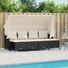 Vidaxl 5-Cz. Garden Lounge Set, Cushions, Black PE Rattan