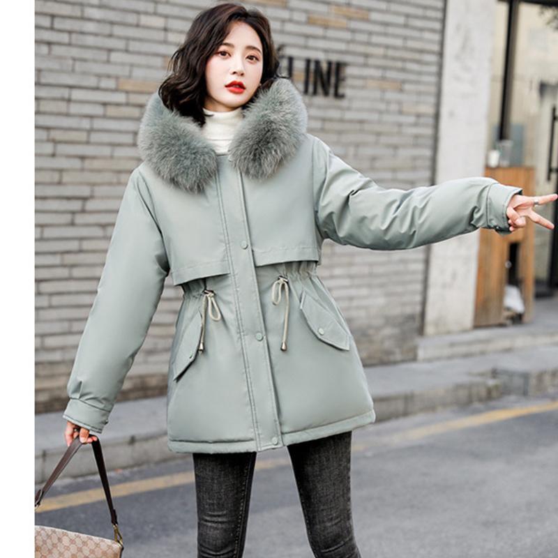 Autumn and Winter Parka Mid To Long Down Coat, Cotton Jacket Adding Velvet and Thickening Cotton Coat, Warm and Casual Cotton Jacket
