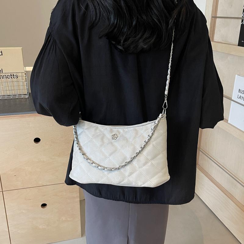 Women'S Bag Fashion Small Square Bag Chain Handbag Texture Pu Shoulder Bag Niche Versatile Messenger Bag