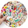 Retro Cartoon Stickers: 66 Cute, Waterproof Designs for Journals, Phones, Cases, and Luggage.