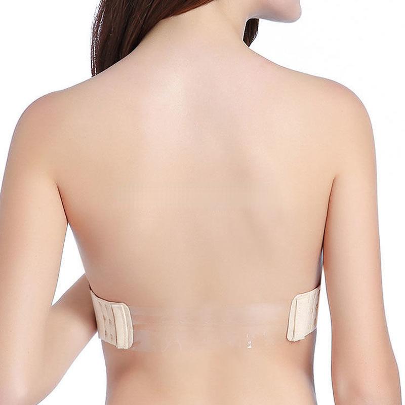 Trägerloser, unsichtbarer BH für Damen, austauschbar, durchsichtige Schnalle, Braletter, Push-Up, halbe Tasse, Tank-Top, sexy Unterwäsche