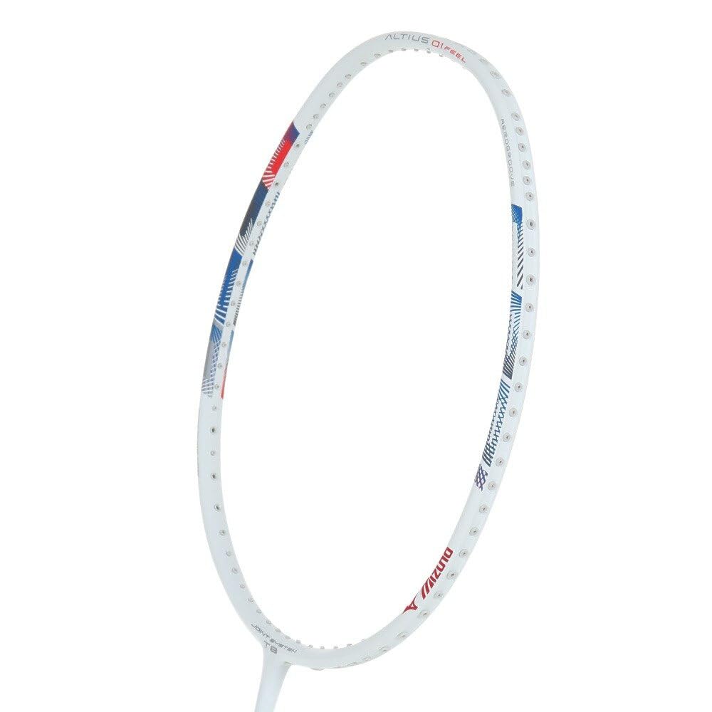 Mizuno Altius 01 FEEL Badminton 73JTB20162 x and Racket, (White Red, 3U5, Men's Women's)