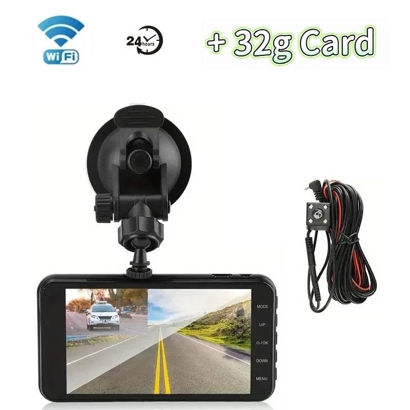 4-inch Dashcam, HD Dual-lens Touchscreen, WiFi Car Dashcam