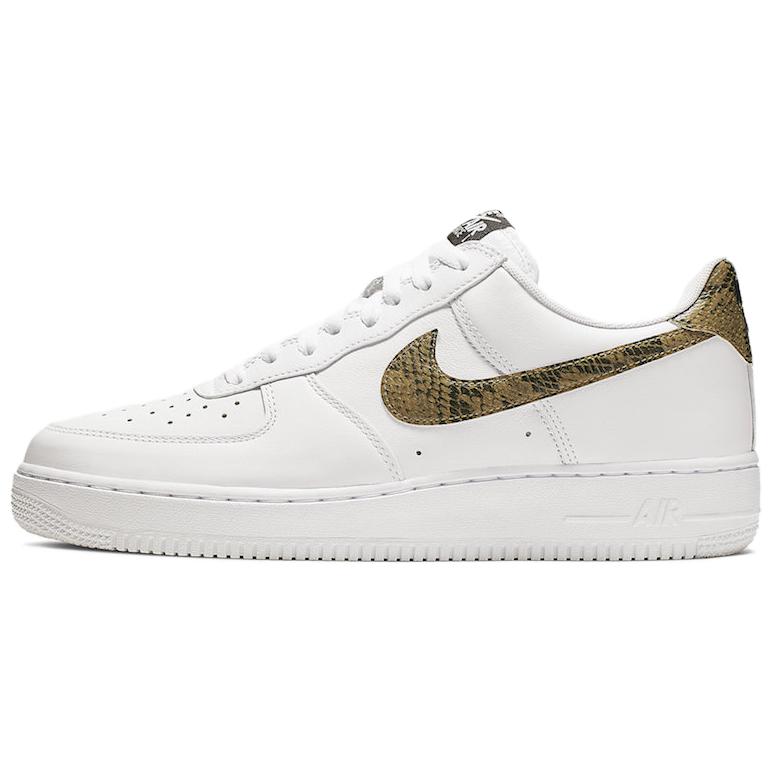 Nike Air Force 1 Low Retro PRM QS Snakeskin Print Low-Top Skateboard Shoes Unisex White Sneakers AO1635-100-2024
