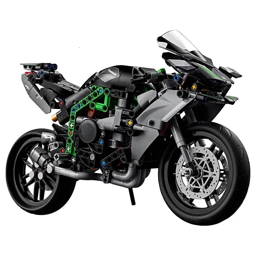 Technical Ninja H2R Motorcycle Building Blocks Set Collectible Block Kit for Boys Girls and Adults Motorcycle Scale Model