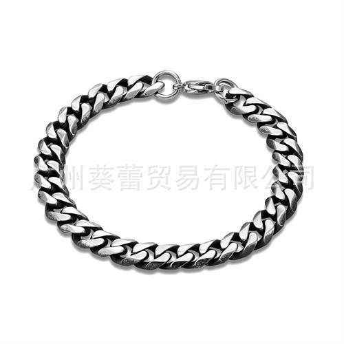 Bracciale a Catena Cubana in Acciaio Inossidabile Rock 3mm-11mm Locomotive Bracciale Vintage da Uomo Accessori in Acciaio Inossidabile