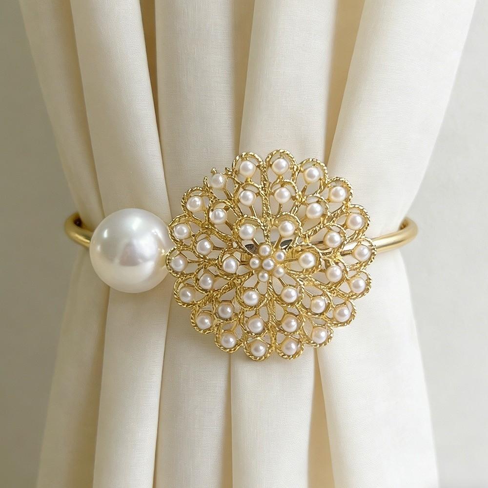 Metal Curtain Tiebacks Vintage Pearl Curtain Straps Curtain Accessory Curtains Tie Rope Office
