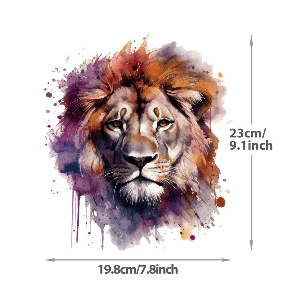 Wild Lions HTV Heat Transfer Vinyl Sticker Iron On Patch DIY Thermal Transfer Decal for Kids Clothes Bags Custom DTF