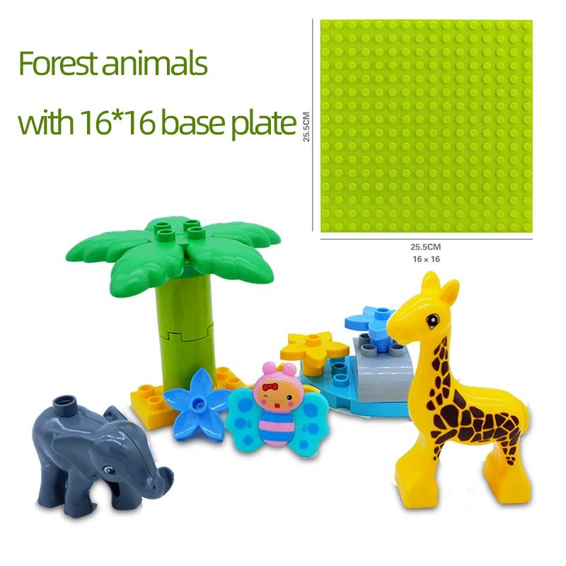 62-310 kusů DIY stavební kostky hromadné kompatibilní s Duplo zvířata kuličková dráha město klasické kostky montážní model dětské hračky