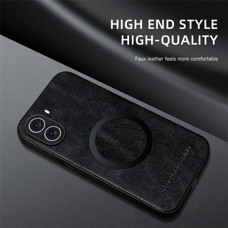 För Magsafe Magnetiskt Telefonskal För POCO X7 Pro Trådlös Laddning Läderfodral För POCO X6 X5 M6 F6 F5 F4 Pro Telefontillbehör
