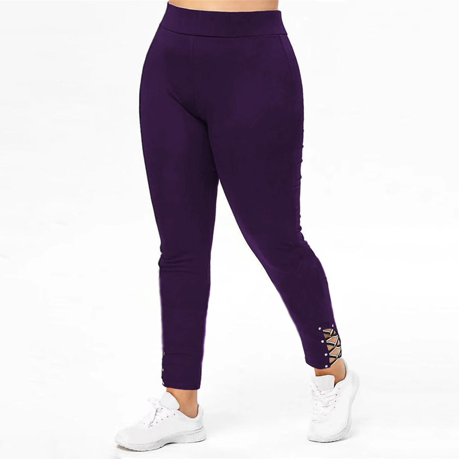 

Women s Yoga Cropped Pants Tight-fit Waist Hip-lift Fitness Sports Pants XL фіолетовий