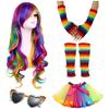 Halloween Costume Fancy Dress Accessories for Women Masquerade Cosplay Headband Earrings Glasses Skirt Gloves Leg Sleeve