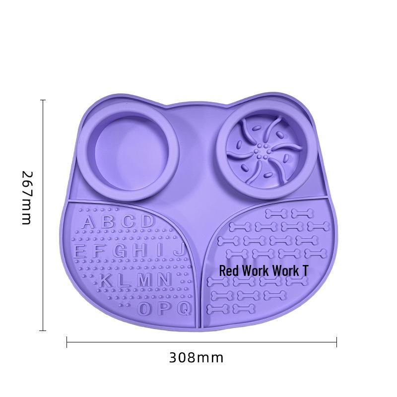 Tigela Alimentadora Lenta com Ventosa Anti-Engasgo - Silicone de Grau Alimentar, Tapete de Alimentação para Animais de Estimação de Fácil Limpeza