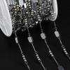Stainless Steel Square Handmade Chain + Bead Collarbone Chain Handmade DIY Bracelet Necklace Earrings Accessories
