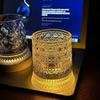 Szklanka do whisky obrotowa 280 ml Kreatywna Kryształowa Premium Kubek do piwa Str Reliefowa Szklanka do likieru z podstawką Forma do drinków prostych Kieliszek do wina
