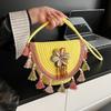 Summer vacation handwoven bag new fashion fringed beach shoulder messenger bag women's bucket bag