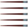 J-kitchens Chopstick Set, 5 Pairs, Acrylic Resin & Natural Wood, Dinner Standard, Akuria Kiriko Mats