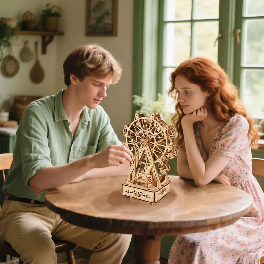 MUSIC PARK 3D Puzzle Craft Kit for Adults, Ferris Wheel Music Box, Craft Kit for Adults, Craft Gift for Women