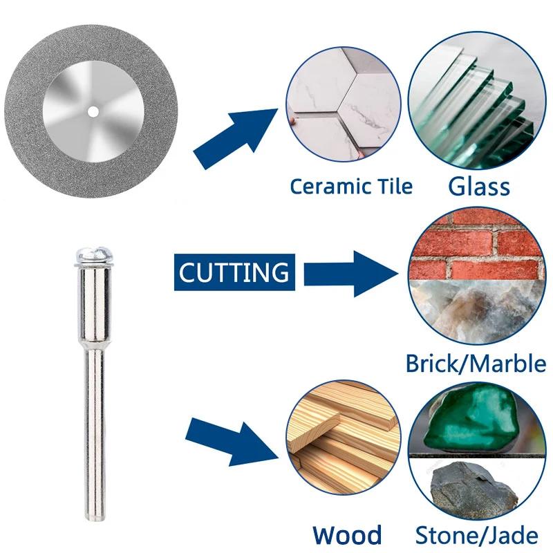 10pcs 16/30/40mm Diamond Saw Blade Mini Grinding Wheel Saw Cutting Disc Grinding Wheel Circular Saw Blade for Dremel Rotary Tool