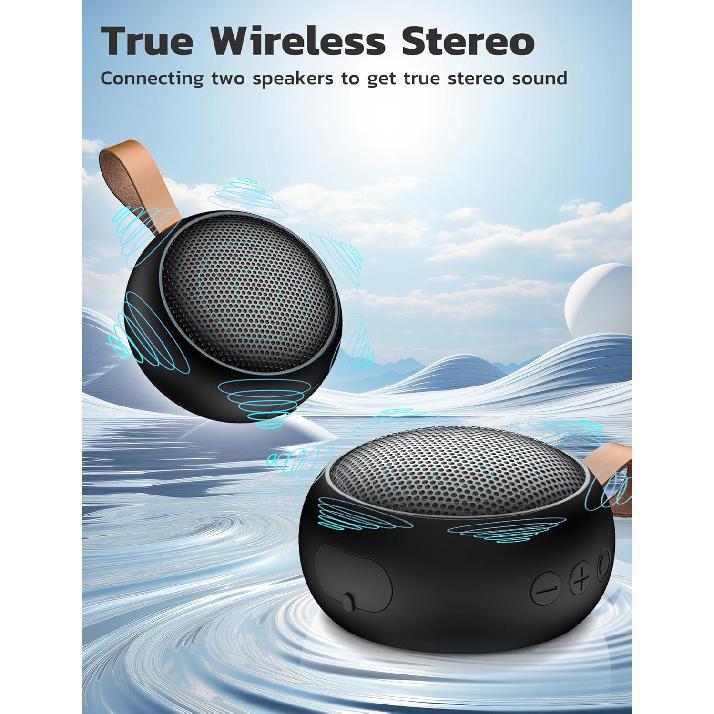Haut-parleur Bluetooth portable, IPX7 étanche petit haut-parleur de douche sans fil Bluetooth avec son puissant, prend en charge carte TF/micro intégré