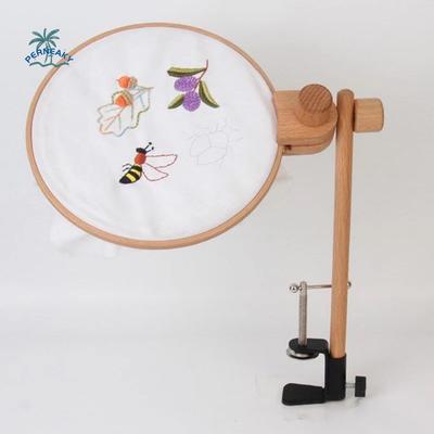 Buchenholz Stickrahmen Tischständer Verstellbare Klemme Klemmenhalter Stickrahmen Halter DIY 360 Grad Drehung