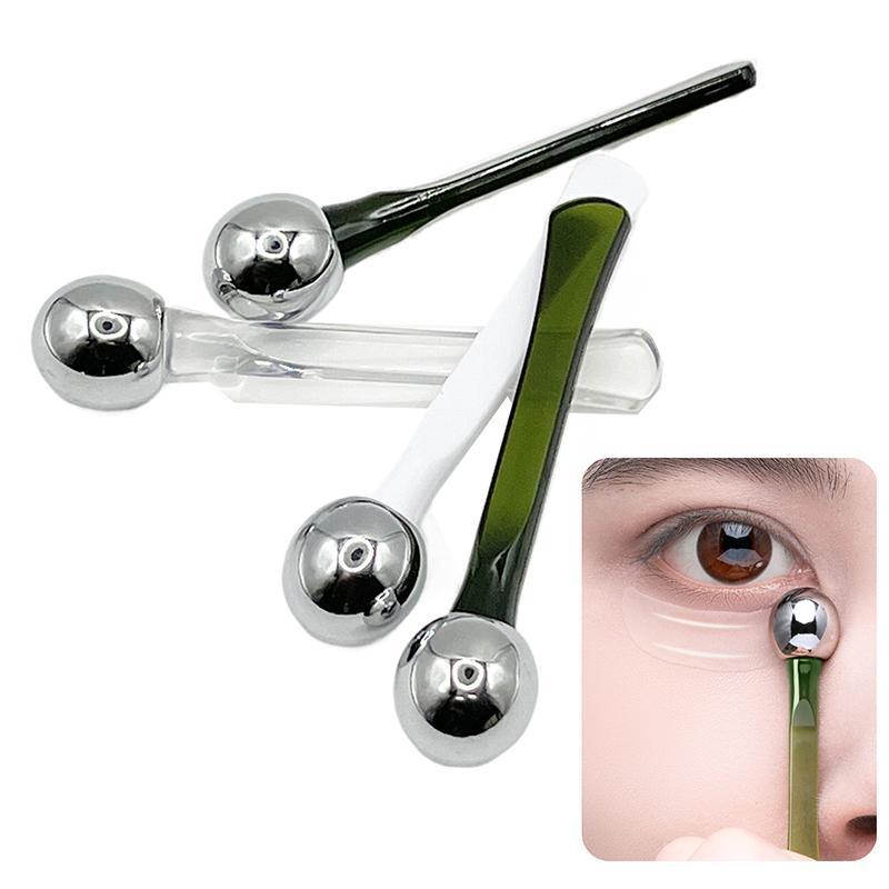 Dual-Ended Roller Massage Stick Eye Cream Applicator Cosmetic Spatula Anti Wrinkle Facial Spoon Alloy Face Skin Care Tool