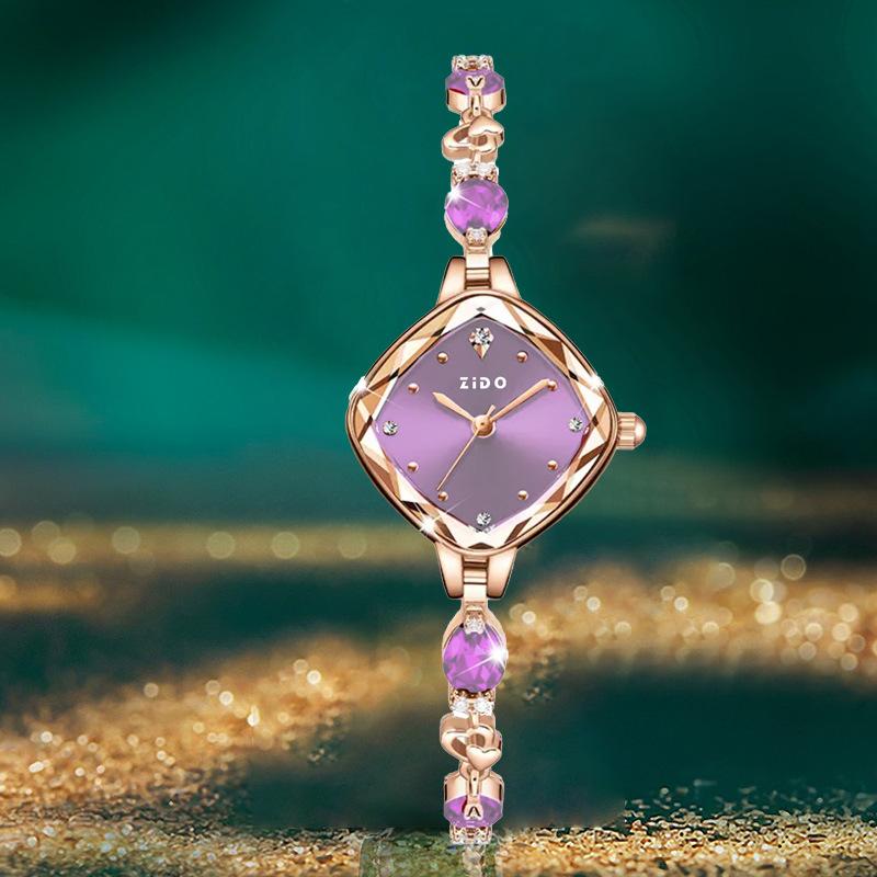 Women's Watch Brand Red High Beauty Luxury Crystal Diamond Metal Bracelet Waterproof Diamond Female Fashion Clock Watches gift