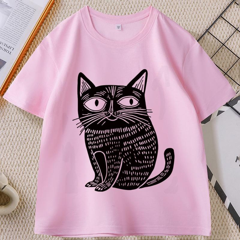 Funny Unique Cat Graphic TShirt Unisex Women Weird Cats T Shirt Vintage Round Neck Cool Streetwear Soft Breathable Tshirt Clothes