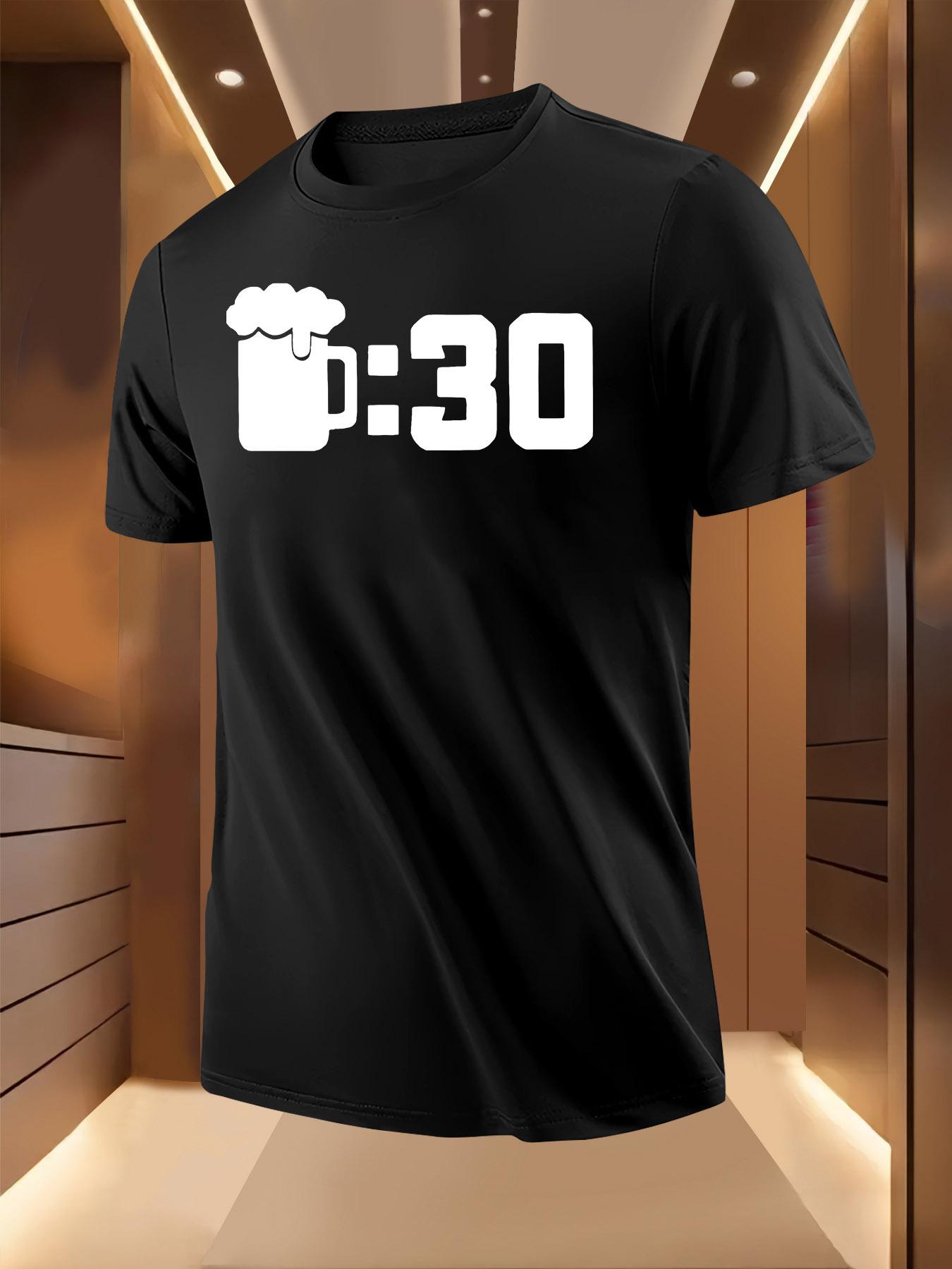 Beer Lover Graphic Tshirt - Black with White 30 Minute M... S