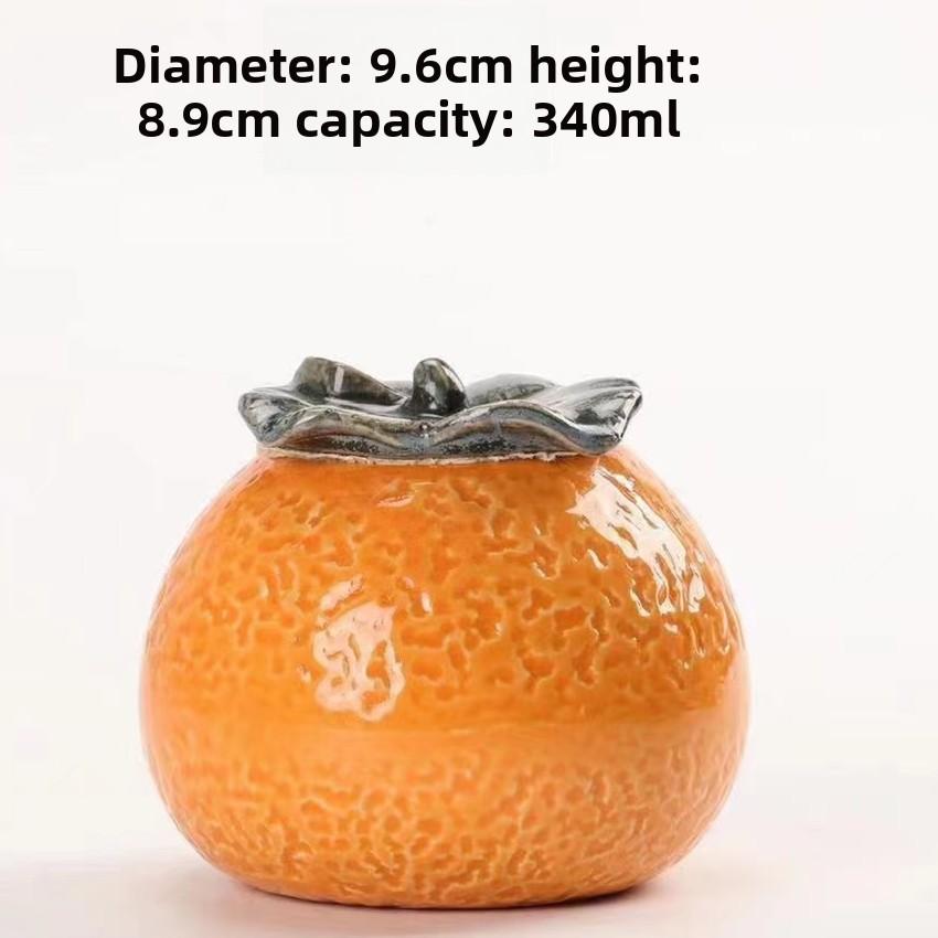 Orange Shaped Ceramic Storage Tank Household Furnishing Sealed Tea Cans Coffee Cans with Lid Living Room Candy Snack Storage Jar