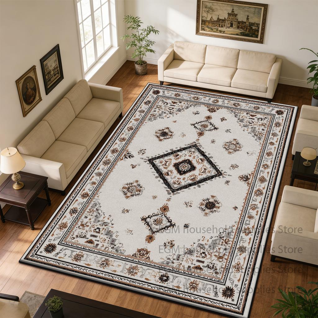 Light Color Retro Carpet Persian Style Living Room Foldable Indoor Floor Mat Washable Non-slip customizable soft Rug Dining Room