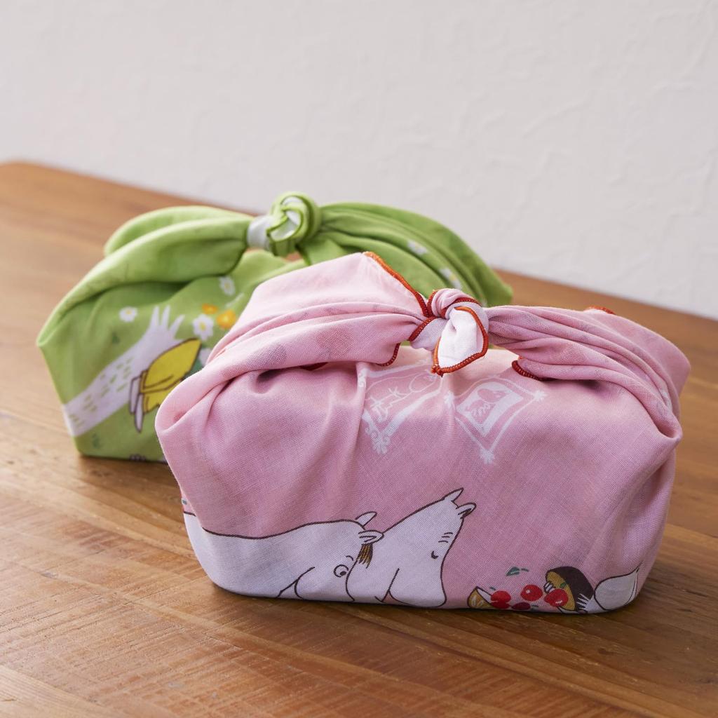 JIKAN STYLE Moomin Lunch Ribbon Sunny 48 X 48 05928 Cloth/Bento Wrap, 100% Cotton, Apple, Orange, Forest, Dot, Rain, Stripe, Day, Approx. Cm, (Ribbon